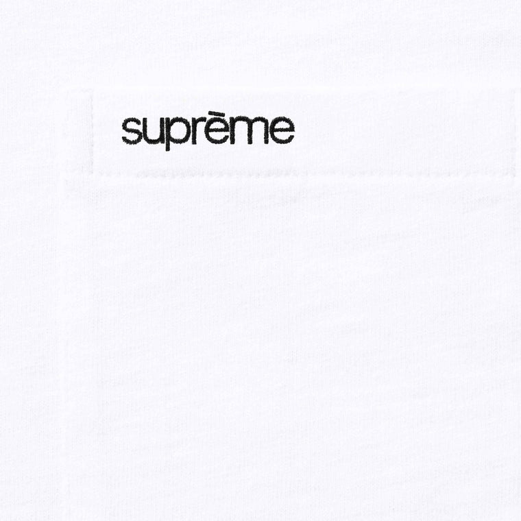 SUPREME S/S POCKET TEE-WHITE