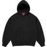 SUPREME SATIN APPLIQUE HOODED SWEATSHIRT-BLACK