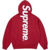 SUPREME SATIN APPLIQUE HOODED SWEATSHIRT-DARK RED