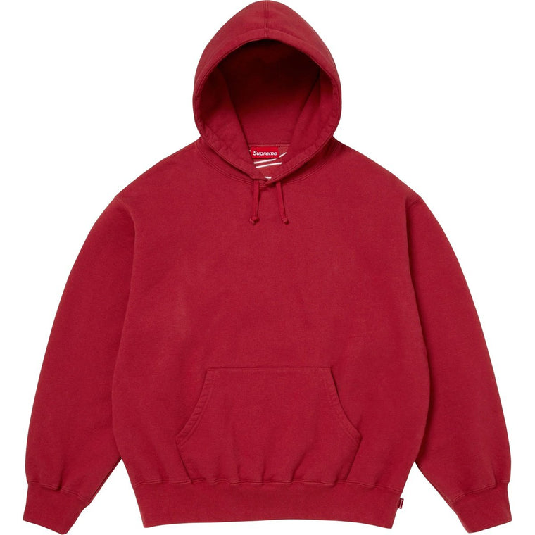 SUPREME SATIN APPLIQUE HOODED SWEATSHIRT-DARK RED
