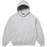SUPREME SATIN APPLIQUE HOODED SWEATSHIRT-HEATHER GREY
