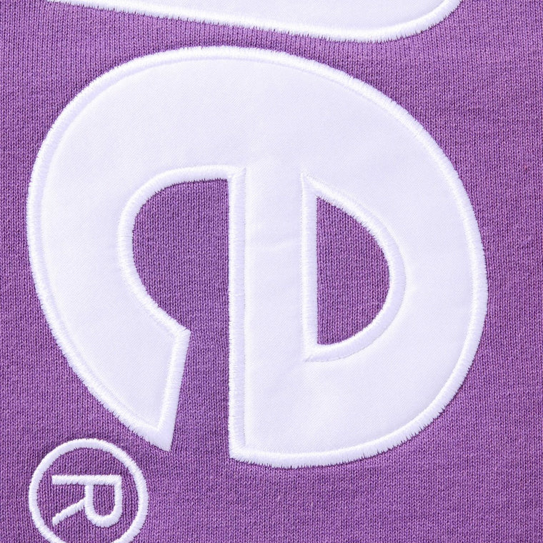 SUPREME SATIN APPLIQUE HOODED SWEATSHIRT-VIOLET