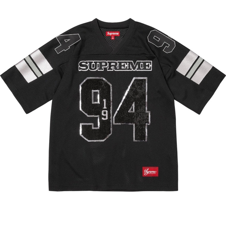 SUPREME SEQUIN FOOTBALL JERSEY-BLACK