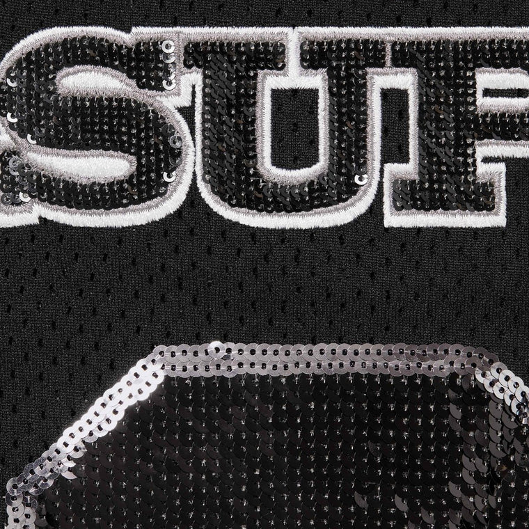 SUPREME SEQUIN FOOTBALL JERSEY-BLACK