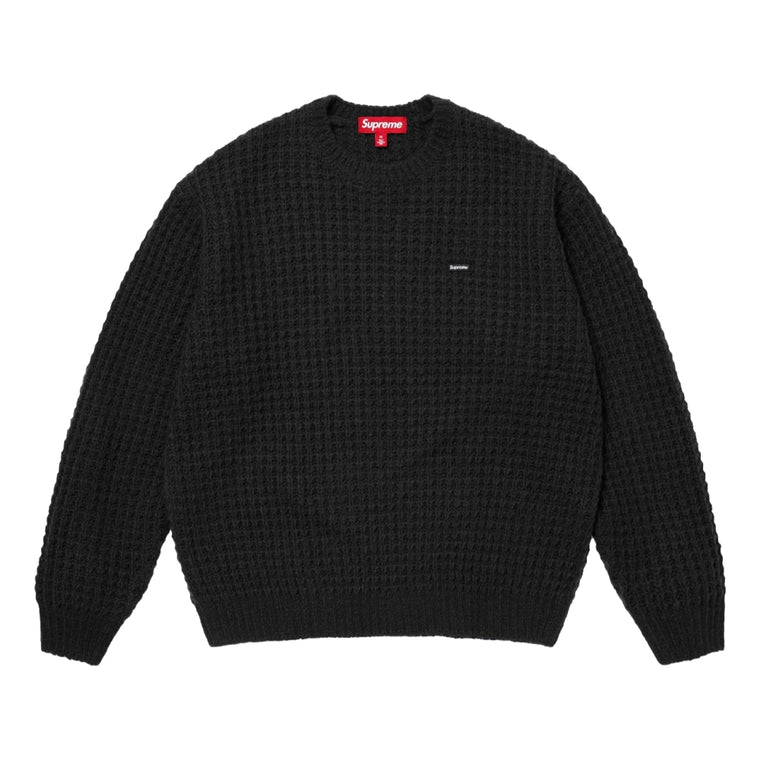 SUPREME SMALL BOX WAFFLE SWEATER-BLACK
