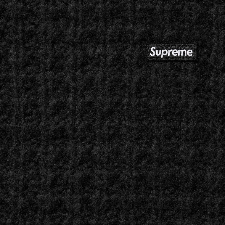 SUPREME SMALL BOX WAFFLE SWEATER-BLACK