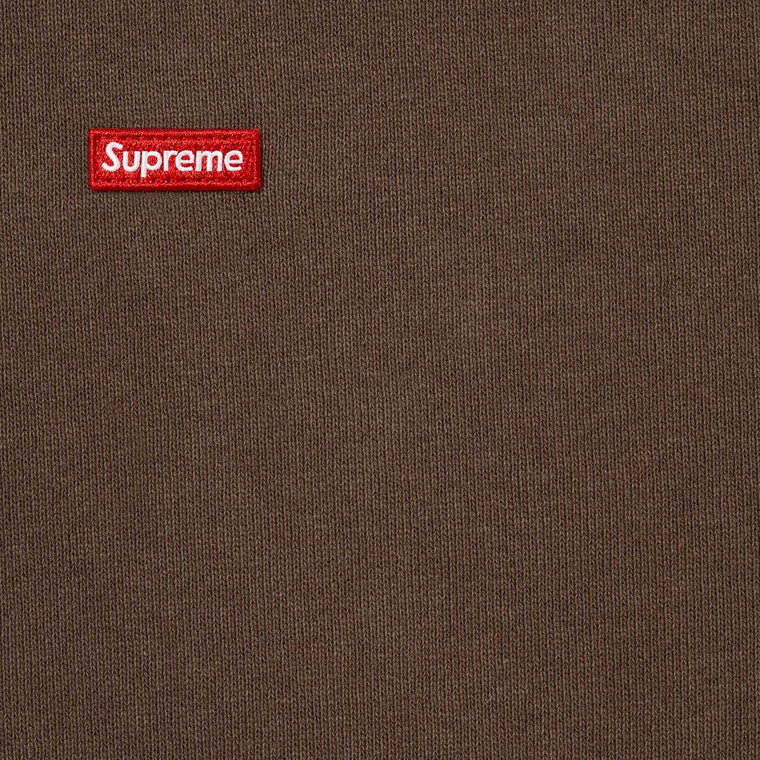 SUPREME SMALL BOX ZIP UP HOODED SWEATSHIRT-BROWN