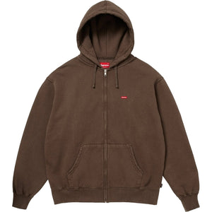 SUPREME SMALL BOX ZIP UP HOODED SWEATSHIRT-BROWN