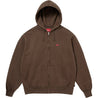 SUPREME SMALL BOX ZIP UP HOODED SWEATSHIRT-BROWN