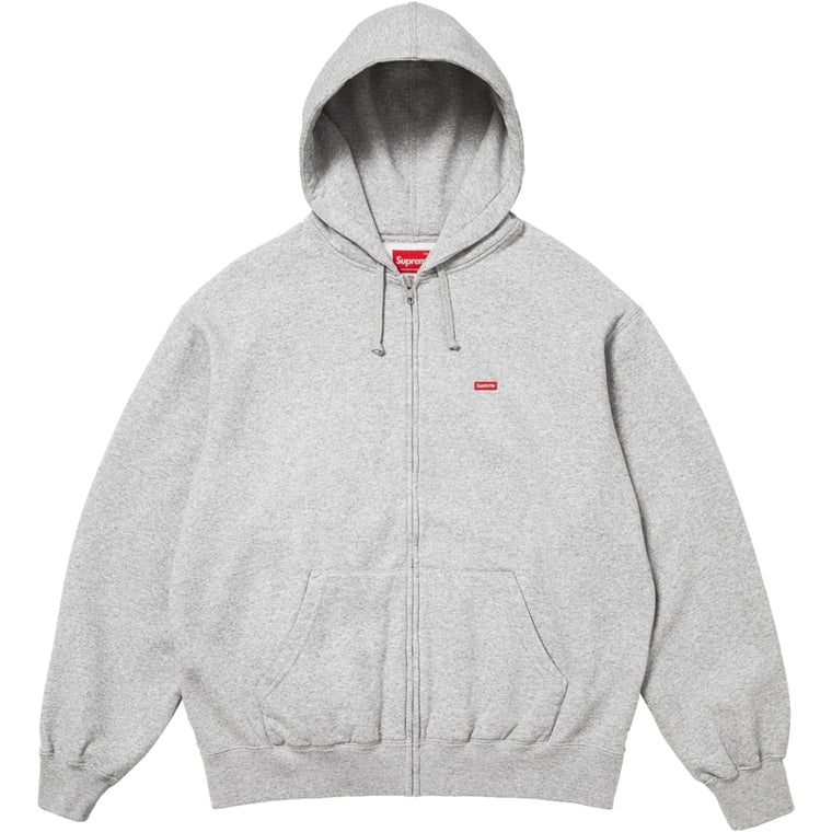SUPREME SMALL BOX ZIP UP HOODED SWEATSHIRT-HEATHER GREY