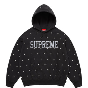 SUPREME STARS STUDDED HOODED SWEATSHIRT-BLACK