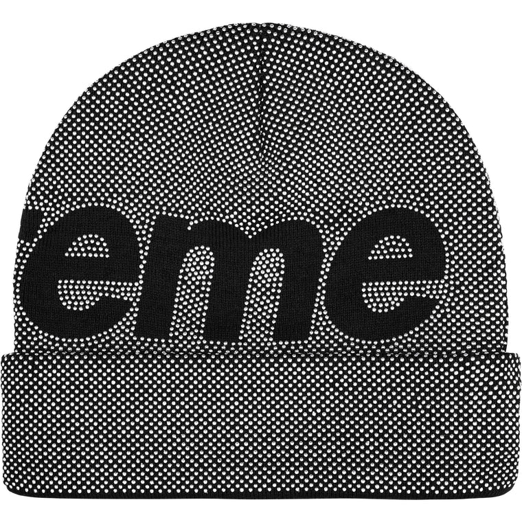 SUPREME STUDDED KNOCKOUT BIG LOGO BEANIE-BLACK