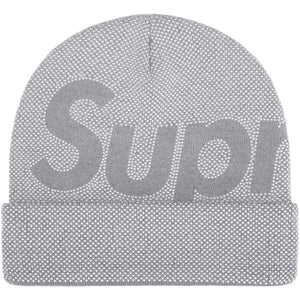 SUPREME STUDDED KNOCKOUT BIG LOGO BEANIE-HEATHER GREY