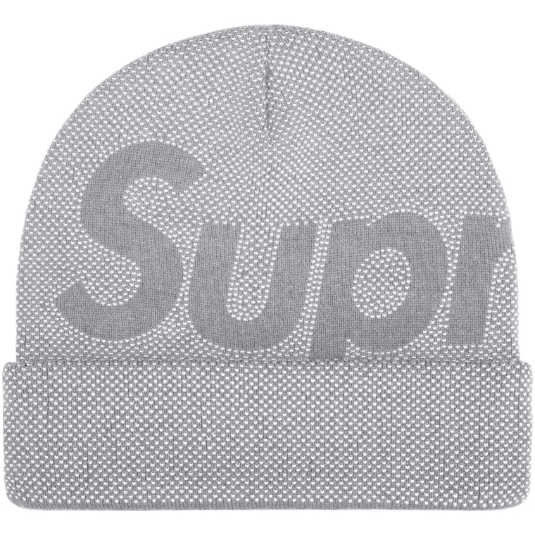 SUPREME STUDDED KNOCKOUT BIG LOGO BEANIE-HEATHER GREY