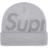 SUPREME STUDDED KNOCKOUT BIG LOGO BEANIE-HEATHER GREY