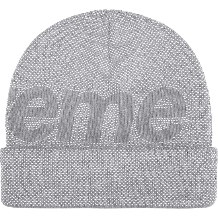 SUPREME STUDDED KNOCKOUT BIG LOGO BEANIE-HEATHER GREY