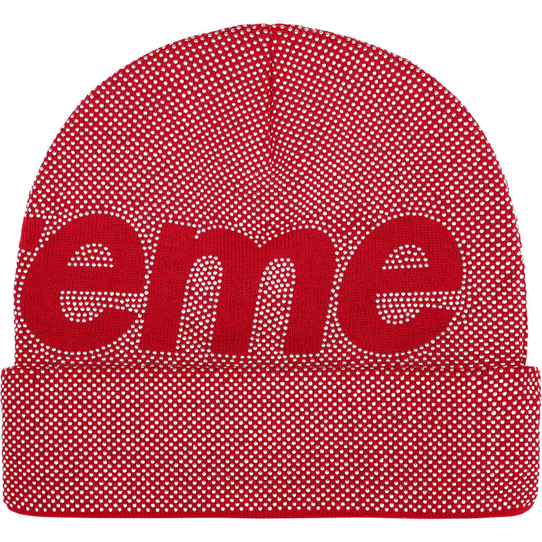 SUPREME STUDDED KNOCKOUT BIG LOGO BEANIE-RED