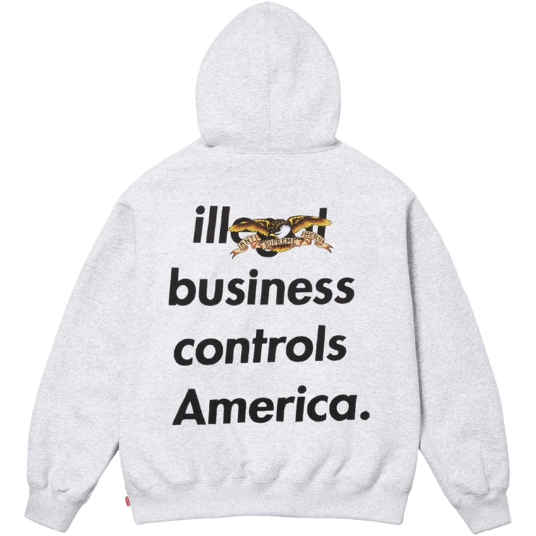 SUPREME ANTIHERO® HOODED SWEATSHIRT-ASH GREY