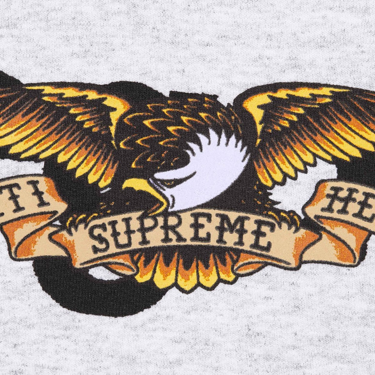 SUPREME ANTIHERO® HOODED SWEATSHIRT-ASH GREY