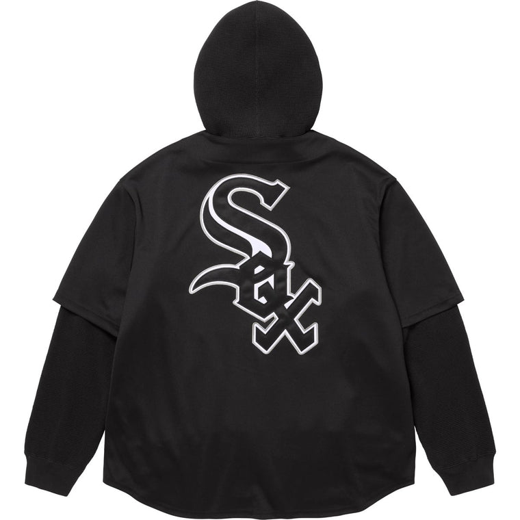 SUPREME CHICAGO WHITE SOX™ HOODED BASEBALL JERSEY-BLACK