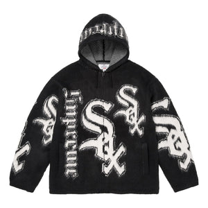 SUPREME CHICAGO WHITE SOX ZIP UP HOODED SWEATER-BLACK