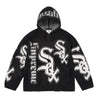 SUPREME CHICAGO WHITE SOX ZIP UP HOODED SWEATER-BLACK