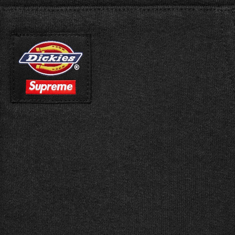 SUPREME DICKIES QUILTED LINED ZIP UP HOODED SWEATSHIRT-BLACK
