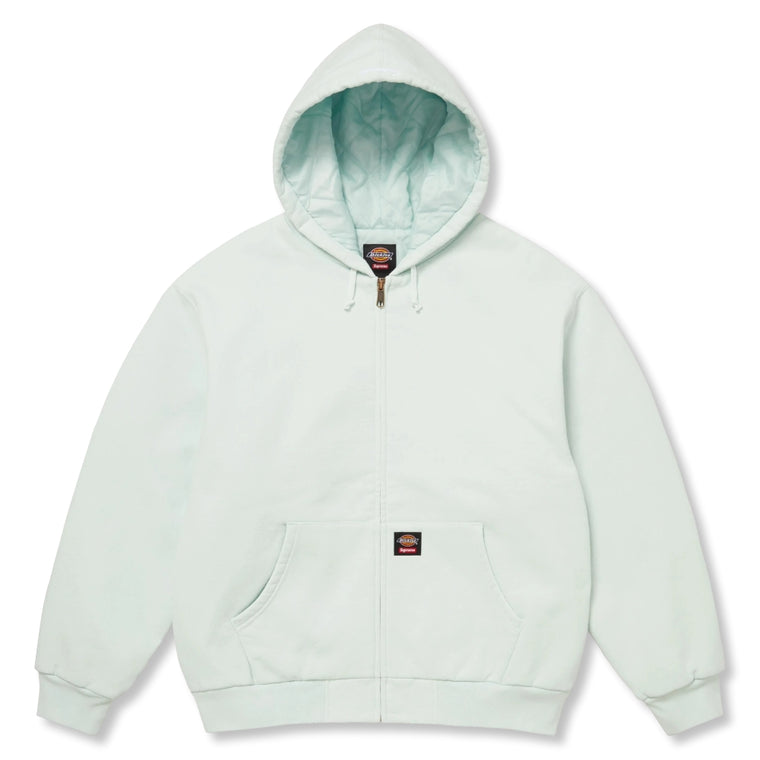 SUPREME DICKIES QUILTED LINED ZIP UP HOODED SWEATSHIRT-PALE BLUE