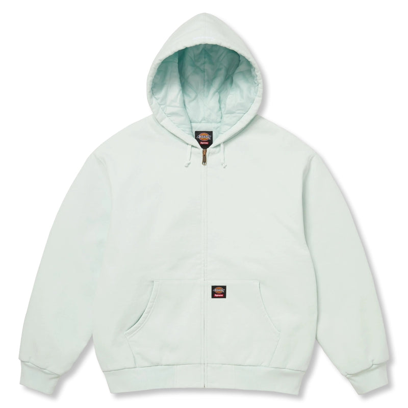 SUPREME DICKIES QUILTED LINED ZIP UP HOODED SWEATSHIRT-PALE BLUE