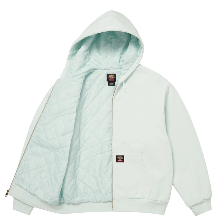 SUPREME DICKIES QUILTED LINED ZIP UP HOODED SWEATSHIRT-PALE BLUE