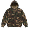 SUPREME DICKIES QUILTED LINED ZIP UP HOODED SWEATSHIRT-WOODLAND CAMO