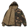 SUPREME DICKIES QUILTED LINED ZIP UP HOODED SWEATSHIRT-WOODLAND CAMO