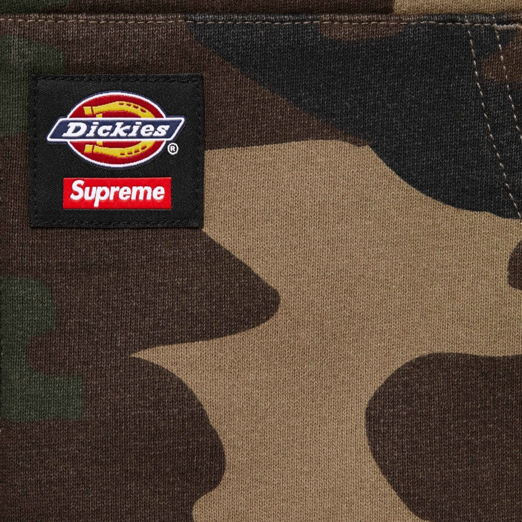 SUPREME DICKIES QUILTED LINED ZIP UP HOODED SWEATSHIRT-WOODLAND CAMO