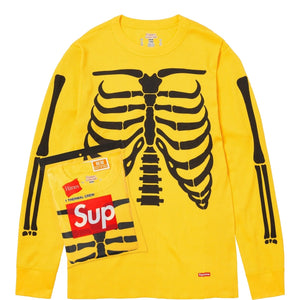SUPREME HANES BONES THERMAL CREW(1PACK)-YELLOW