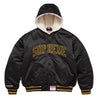 SUPREME MITCHELL & NESS® LINED HOODED SATIN VARSITY JACKET-BLACK