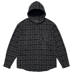 SUPREME NUMBER (N)INE® HOODED FLANNEL SHIRT-BLACK