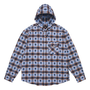 SUPREME NUMBER (N)INE® HOODED FLANNEL SHIRT-BLUE