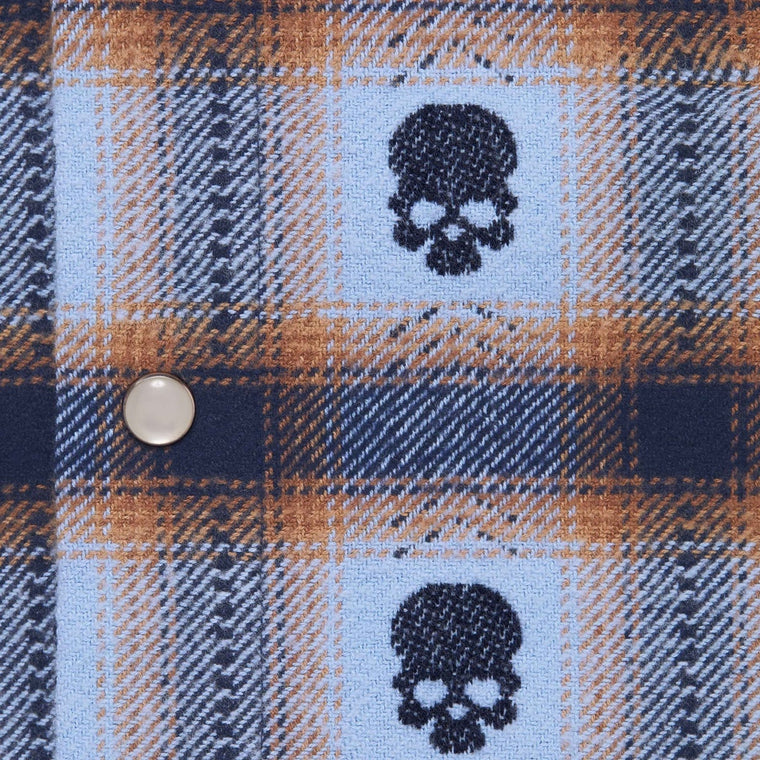 SUPREME NUMBER (N)INE® HOODED FLANNEL SHIRT-BLUE