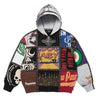 SUPREME NUMBER (N)INE® PATCHWORK ZIP UP HOODED SWEATSHIRT-MULTI
