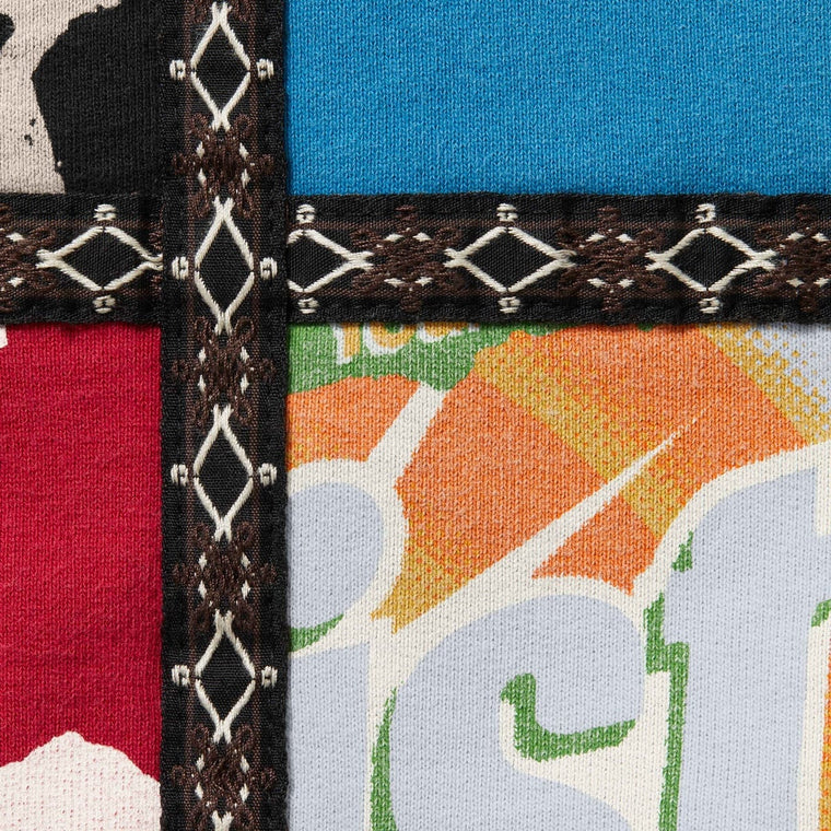 SUPREME NUMBER (N)INE® PATCHWORK ZIP UP HOODED SWEATSHIRT-MULTI