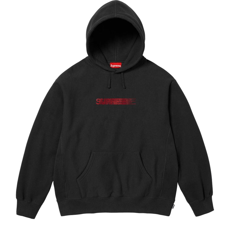 SUPREME SWAROVSKI MOTION LOGO HOODED SWEATSHIRT-BLACK