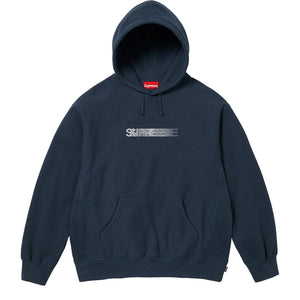 SUPREME SWAROVSKI MOTION LOGO HOODED SWEATSHIRT-NAVY