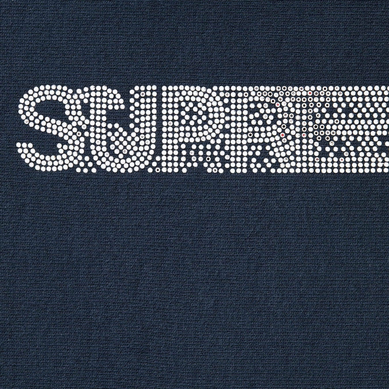 SUPREME SWAROVSKI MOTION LOGO HOODED SWEATSHIRT-NAVY