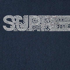 SUPREME SWAROVSKI MOTION LOGO HOODED SWEATSHIRT-NAVY - Popcorn Store