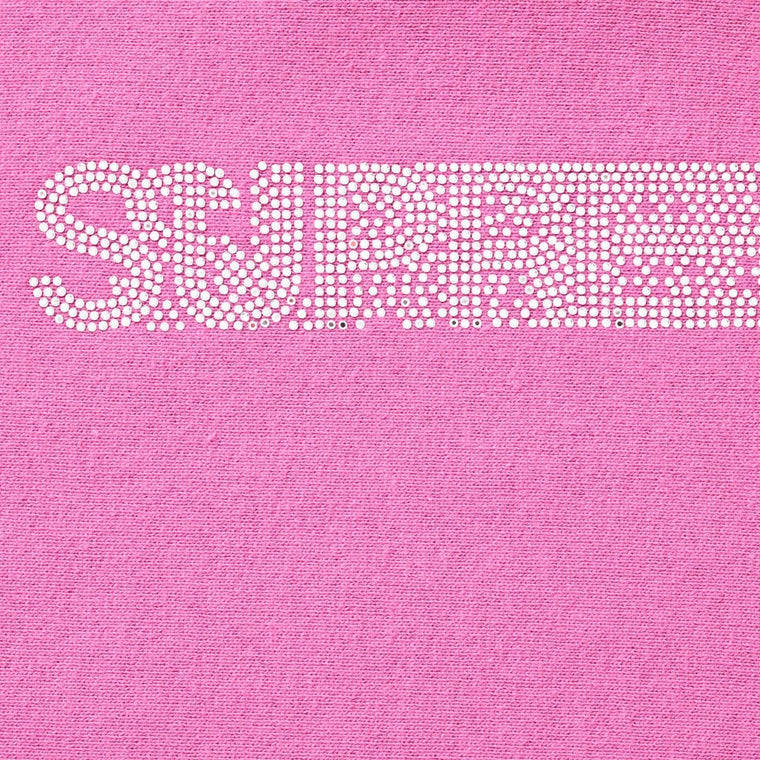 SUPREME SWAROVSKI MOTION LOGO HOODED SWEATSHIRT-PINK