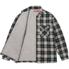 SUPREME THERMAL LINED ZIP UP FLANNEL SHIRT-BLACK