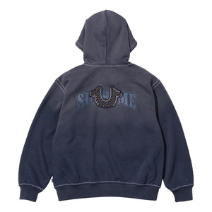 SUPREME TRUE RELIGION® ZIP UP HOODED SWEATSHIRT-NAVY