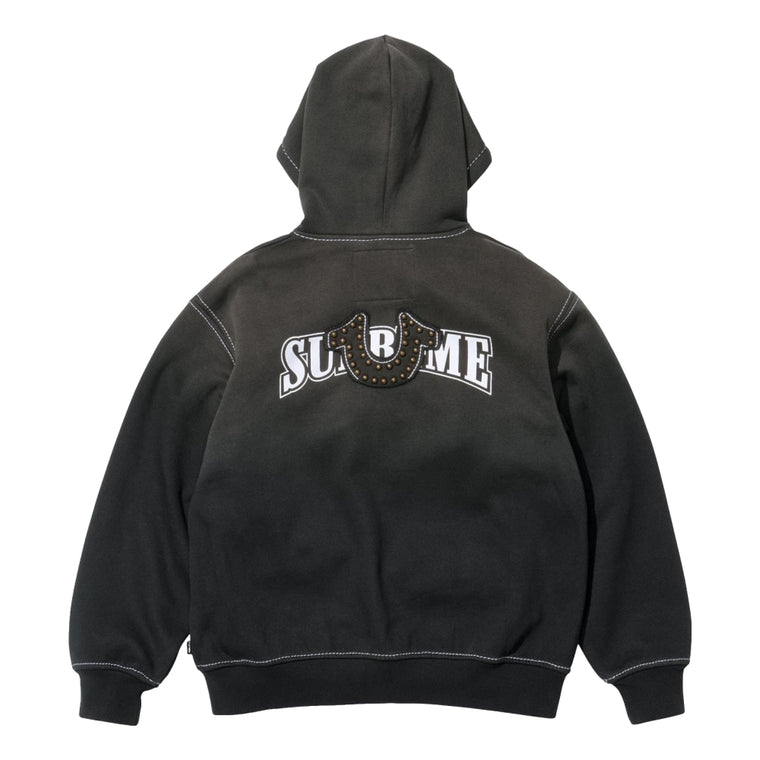 SUPREME TRUE RELIGION® ZIP UP HOODED SWEATSHIRT-BLACK