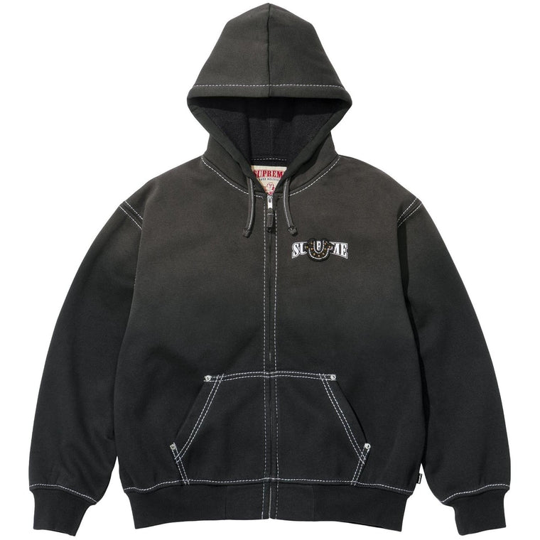 SUPREME TRUE RELIGION® ZIP UP HOODED SWEATSHIRT-BLACK