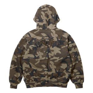 SUPREME TRUE RELIGION® ZIP UP HOODED SWEATSHIRT-BROWN CAMO